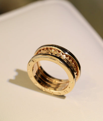 [⭐Hyrra Jewelry]ZERO 1 PINK GOLD BLACK CERAMIC RING