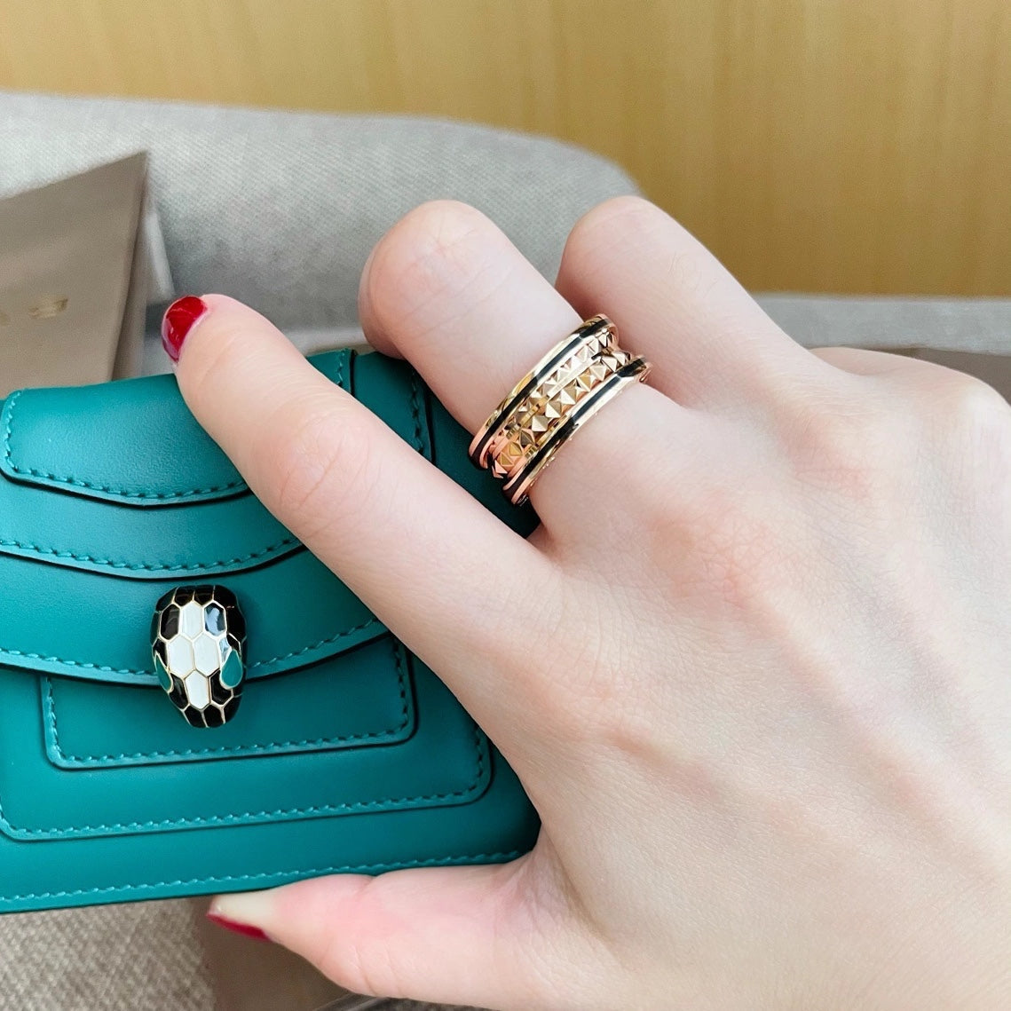 [⭐Hyrra Jewelry]ZERO 1 PINK GOLD BLACK CERAMIC RING