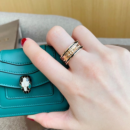[⭐Hyrra Jewelry]ZERO 1 PINK GOLD BLACK CERAMIC RING