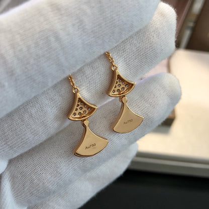 [⭐Hyrra Jewelry]DREAM EARRINGS 3 MOTIFS DIAMOND MOP PINK GOLD
