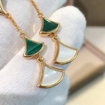 [⭐Hyrra Jewelry]DREAM EARRINGS 3 MOTIFS MALACHITE MOP PINK GOLD
