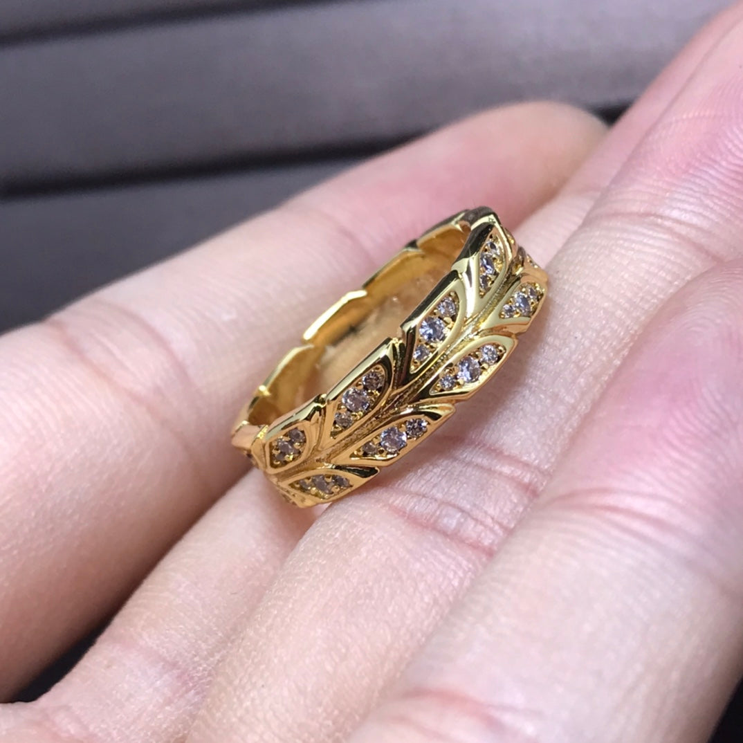 [Hyrra Jewelry]OLIVE LEAF RING DIAMONDS
