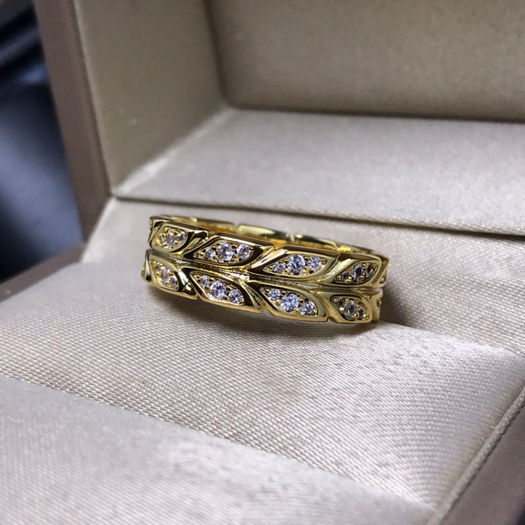 [Hyrra Jewelry]OLIVE LEAF RING DIAMONDS