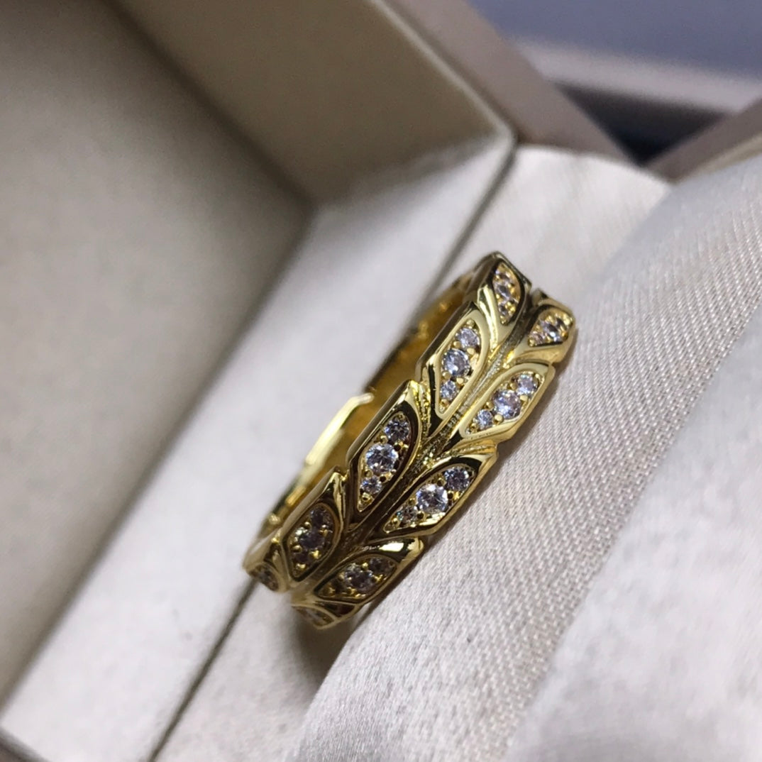 [Hyrra Jewelry]OLIVE LEAF RING DIAMONDS