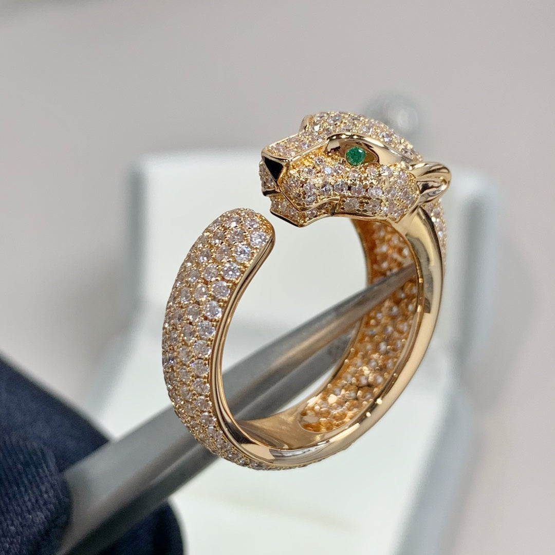 [⭐Hyrra Jewelry]PANTHERE PINK GOLD DIAMOND RING