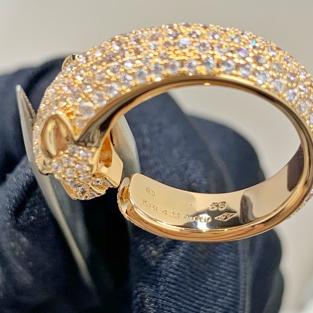 [⭐Hyrra Jewelry]PANTHERE PINK GOLD DIAMOND RING