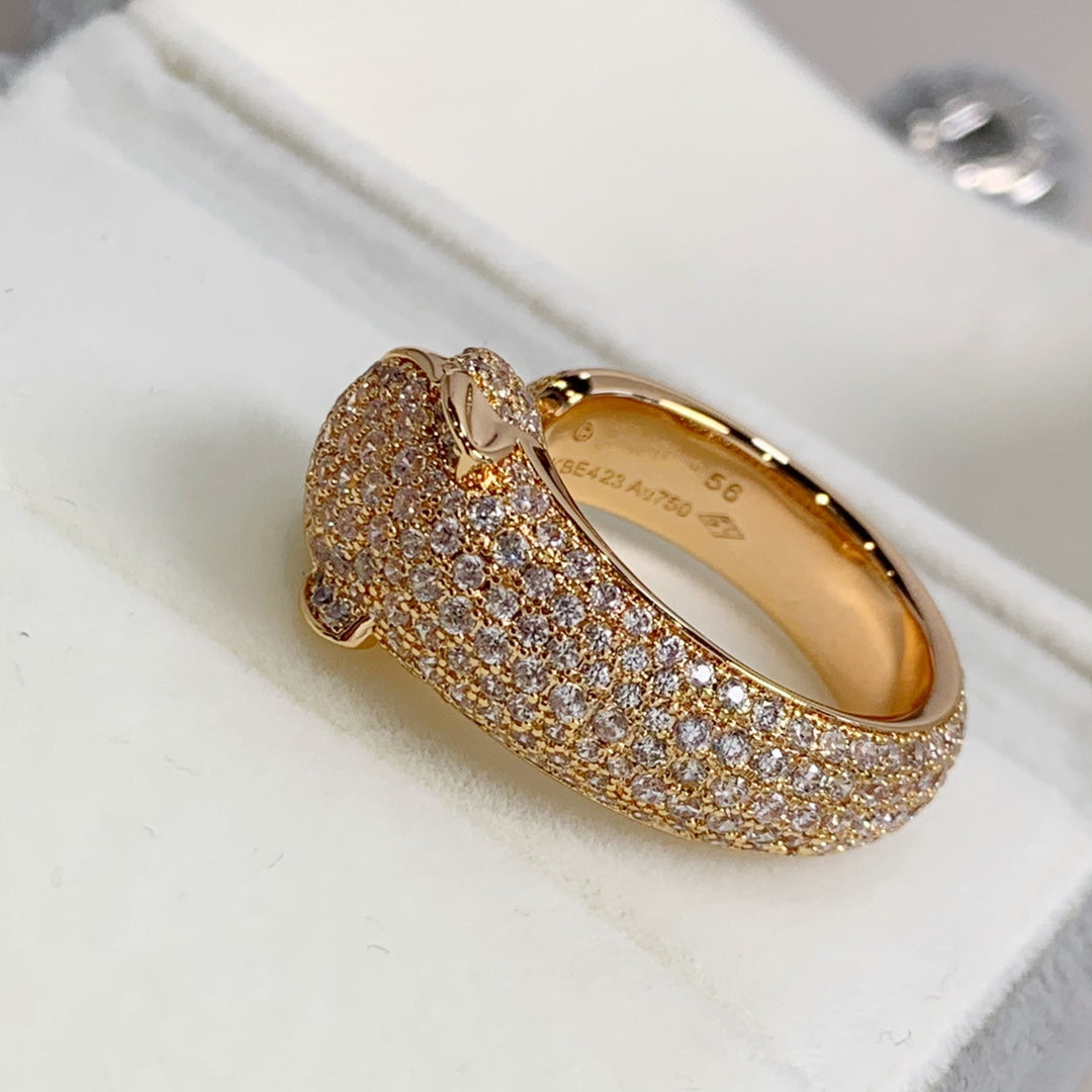 [⭐Hyrra Jewelry]PANTHERE PINK GOLD DIAMOND RING