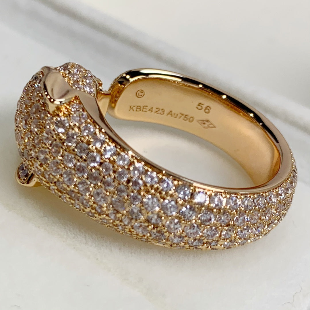[⭐Hyrra Jewelry]PANTHERE PINK GOLD DIAMOND RING