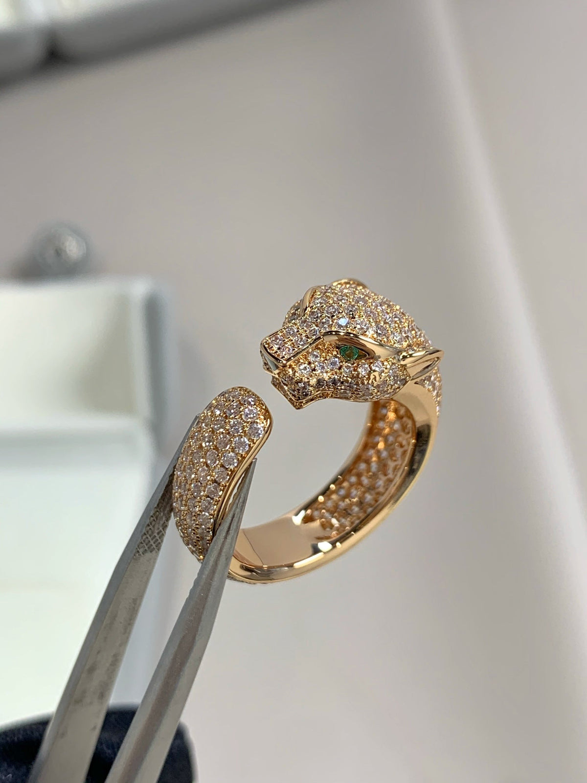 [⭐Hyrra Jewelry]PANTHERE PINK GOLD DIAMOND RING