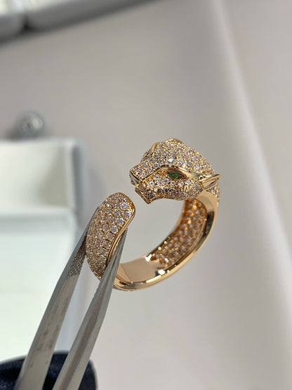 [⭐Hyrra Jewelry]PANTHERE PINK GOLD DIAMOND RING
