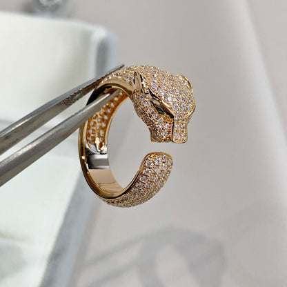 [⭐Hyrra Jewelry]PANTHERE PINK GOLD DIAMOND RING