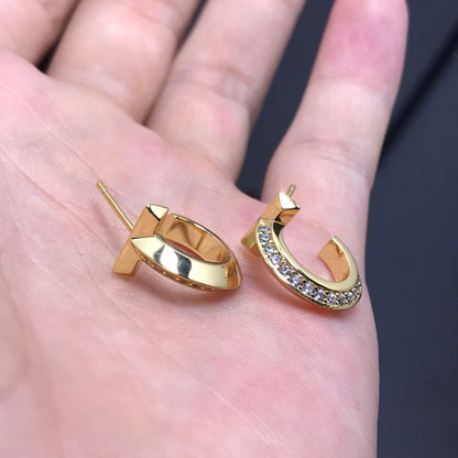 [Hyrra Jewelry]T HOOP DIAMOND EARRINGS