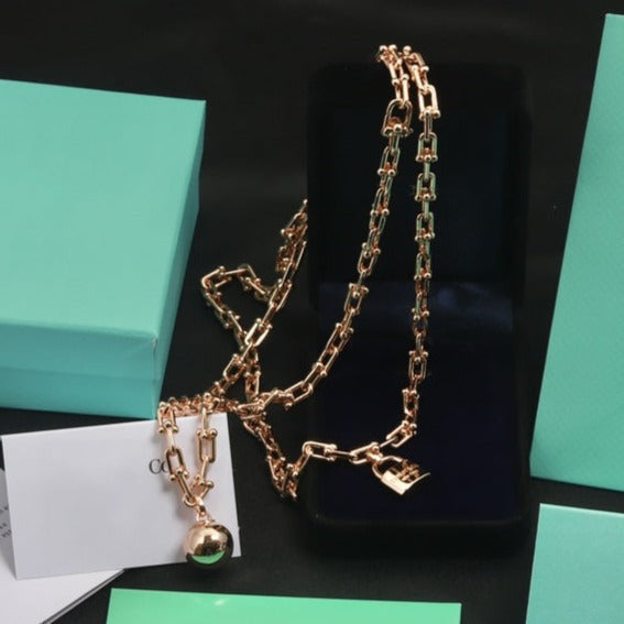 [Hyrra Jewelry]HARDWEAR PINK GOLD WRAP NECKLACE