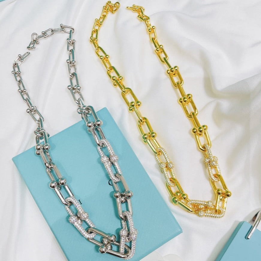 [Hyrra Jewelry]HARDWEAR NECKLACE DIAMOND PAVED