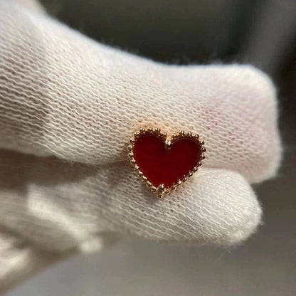 [⭐Hyrra Jewelry]HEART CARNELIAN STUD EARRINGS