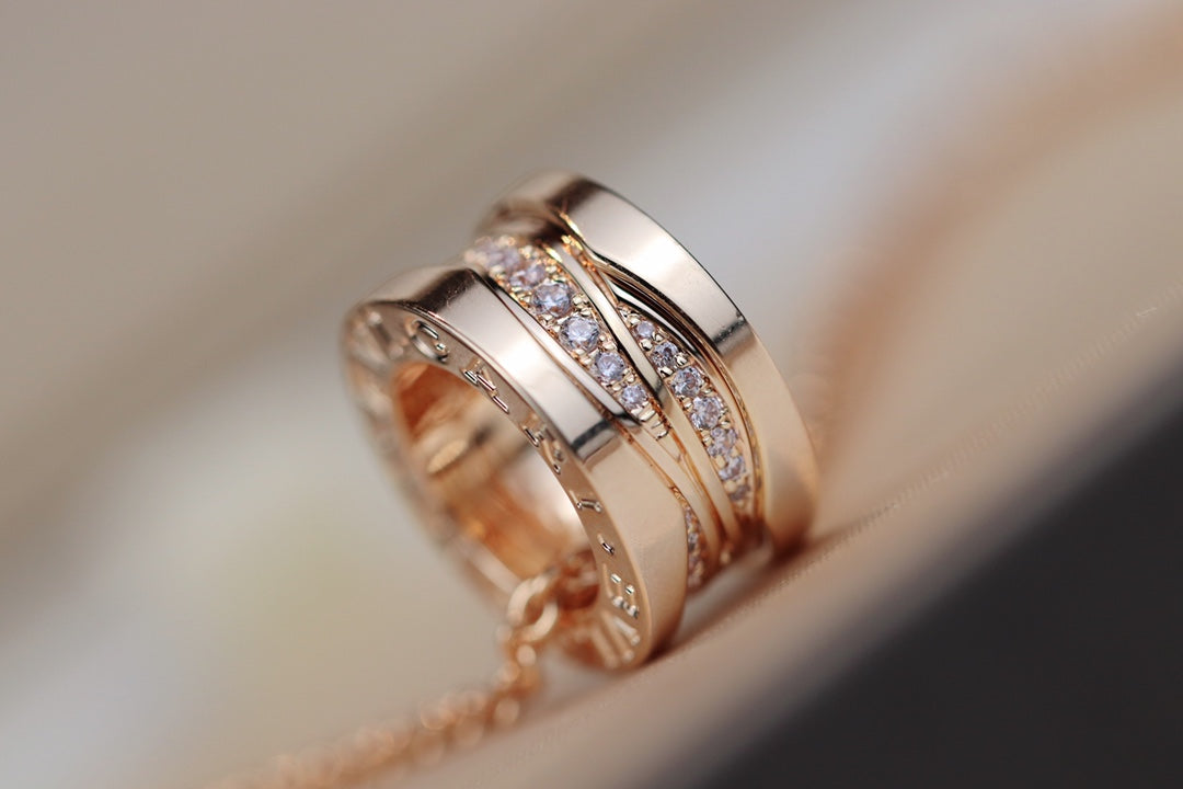 [⭐Hyrra Jewelry]ZERO 1 PINK GOLD DIAMOND NECKLACE
