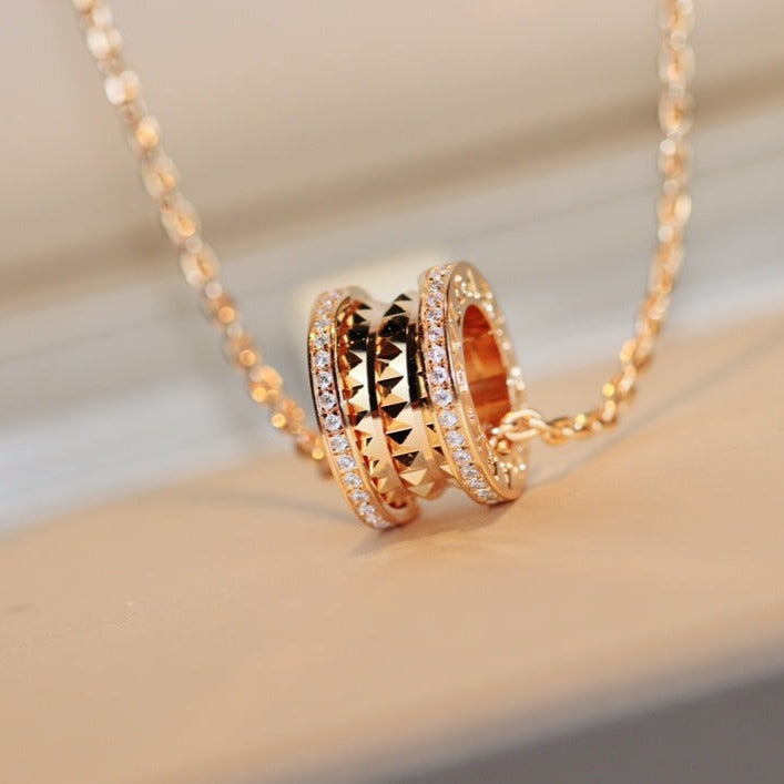 [⭐Hyrra Jewelry]ZERO 1 ROCK PEDANT PINK GOLD NECKLACE