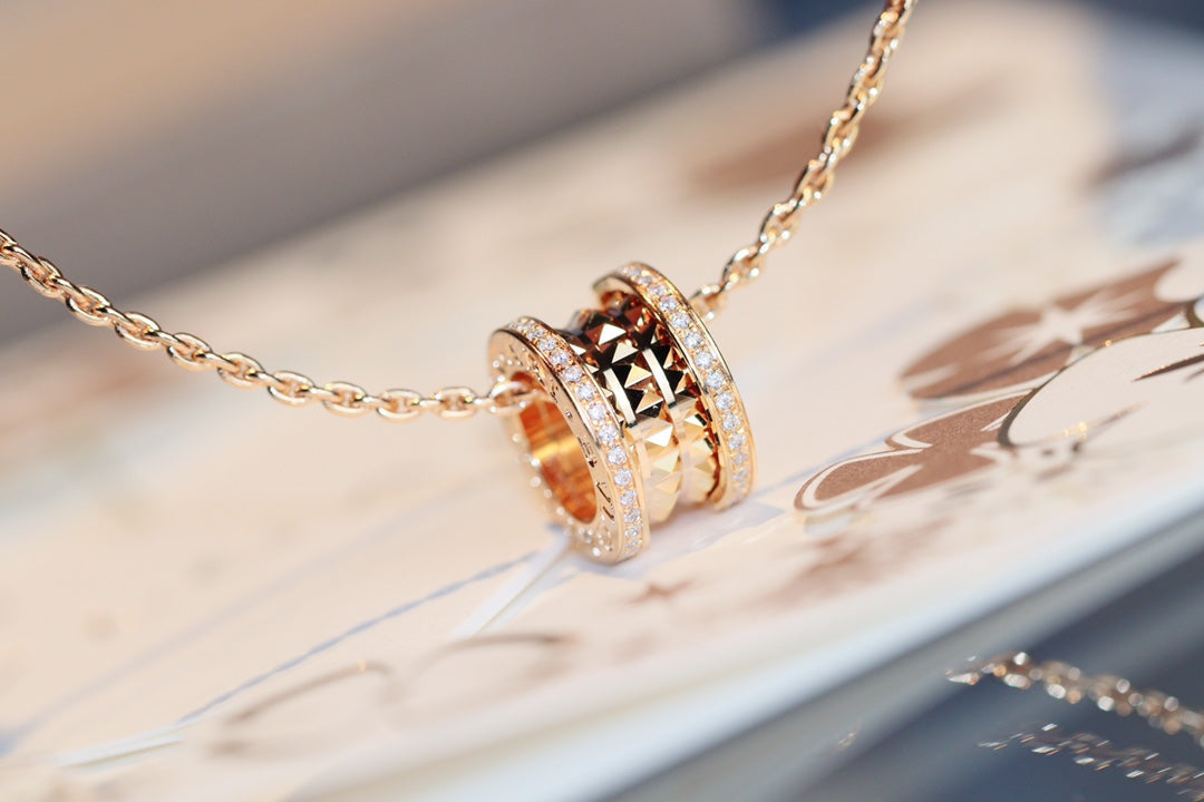 [⭐Hyrra Jewelry]ZERO 1 ROCK PEDANT PINK GOLD NECKLACE
