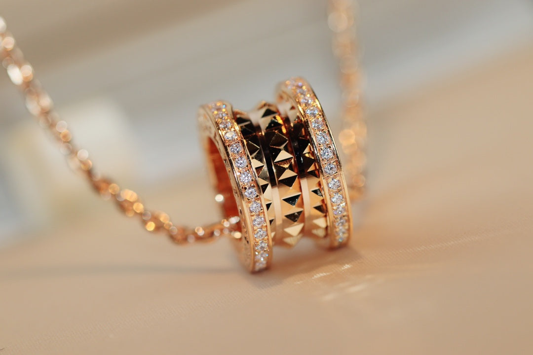 [⭐Hyrra Jewelry]ZERO 1 ROCK PEDANT PINK GOLD NECKLACE