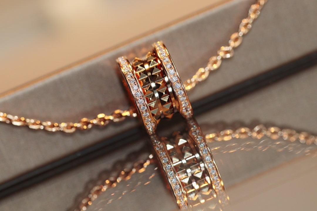 [⭐Hyrra Jewelry]ZERO 1 ROCK PEDANT PINK GOLD NECKLACE