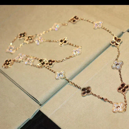 [⭐Hyrra Jewelry]CLOVER 20 MOTIFS LASER DIAMOND NECKLACE