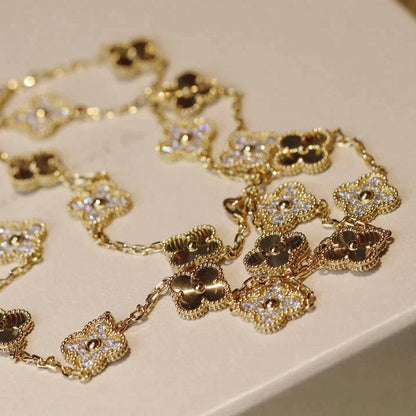 [⭐Hyrra Jewelry]CLOVER 20 MOTIFS LASER DIAMOND NECKLACE