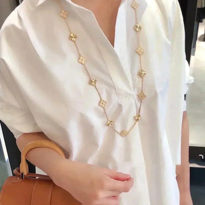[⭐Hyrra Jewelry]CLOVER 20 MOTIFS LASER DIAMOND NECKLACE