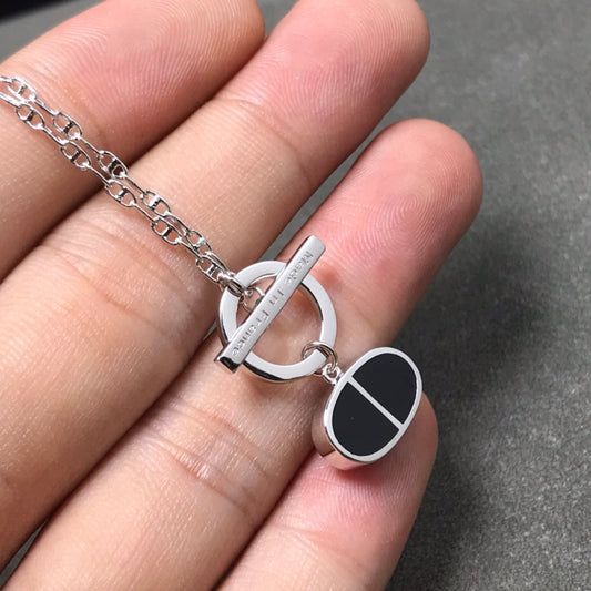 [⭐Hyrra Jewelry]CHAINE VERSO BLACK CERAMIC  NECKLACE