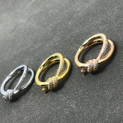 [Hyrra Jewelry]KNOT RING DOUBLE ROW DIAMOND