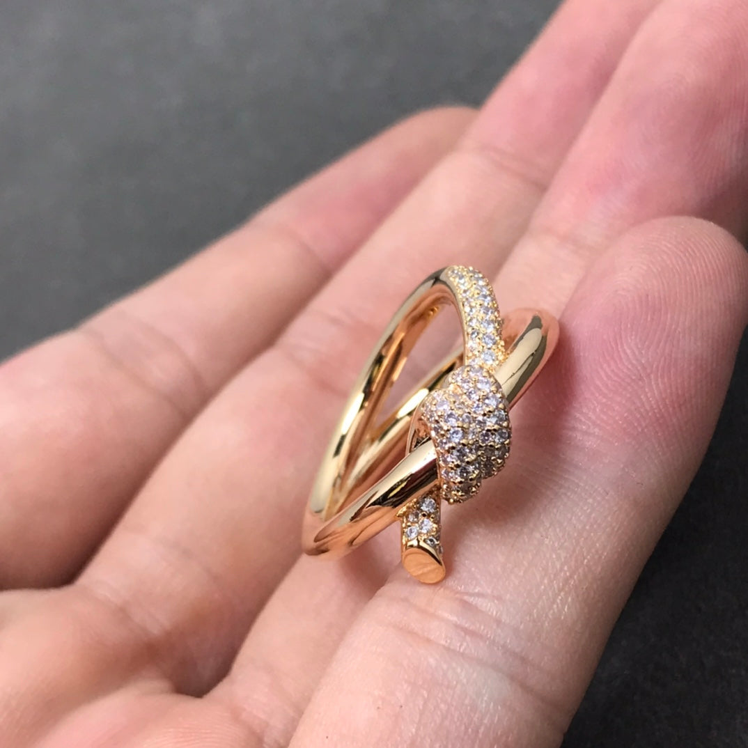 [Hyrra Jewelry]KNOT RING DOUBLE ROW DIAMOND