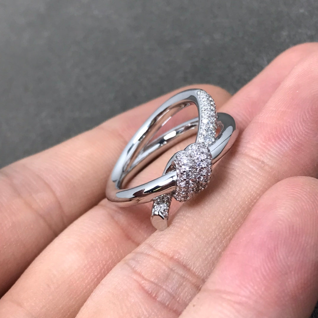 [Hyrra Jewelry]KNOT RING DOUBLE ROW DIAMOND