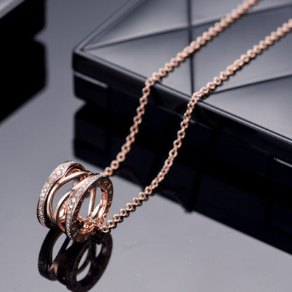 [⭐Hyrra Jewelry]ZERO 1 PINK GOLD DIAMOND OPEN NECKLACE