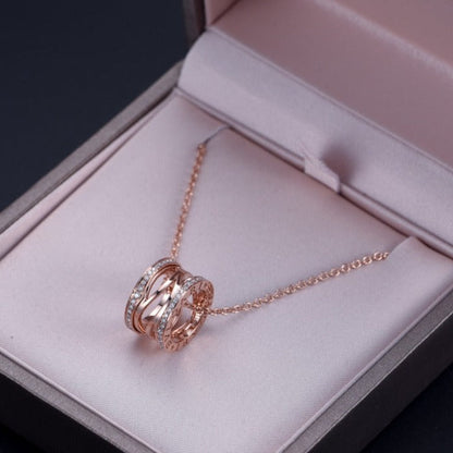 [⭐Hyrra Jewelry]ZERO 1 PINK GOLD DIAMOND OPEN NECKLACE