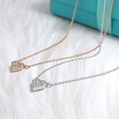 [Hyrra Jewelry]HEART 3 DIAMONDS PEDANT NECKLACE
