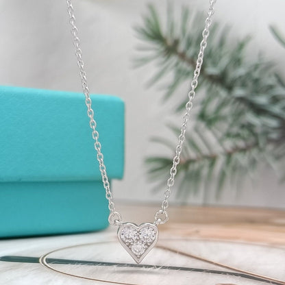 [Hyrra Jewelry]HEART 3 DIAMONDS PEDANT NECKLACE