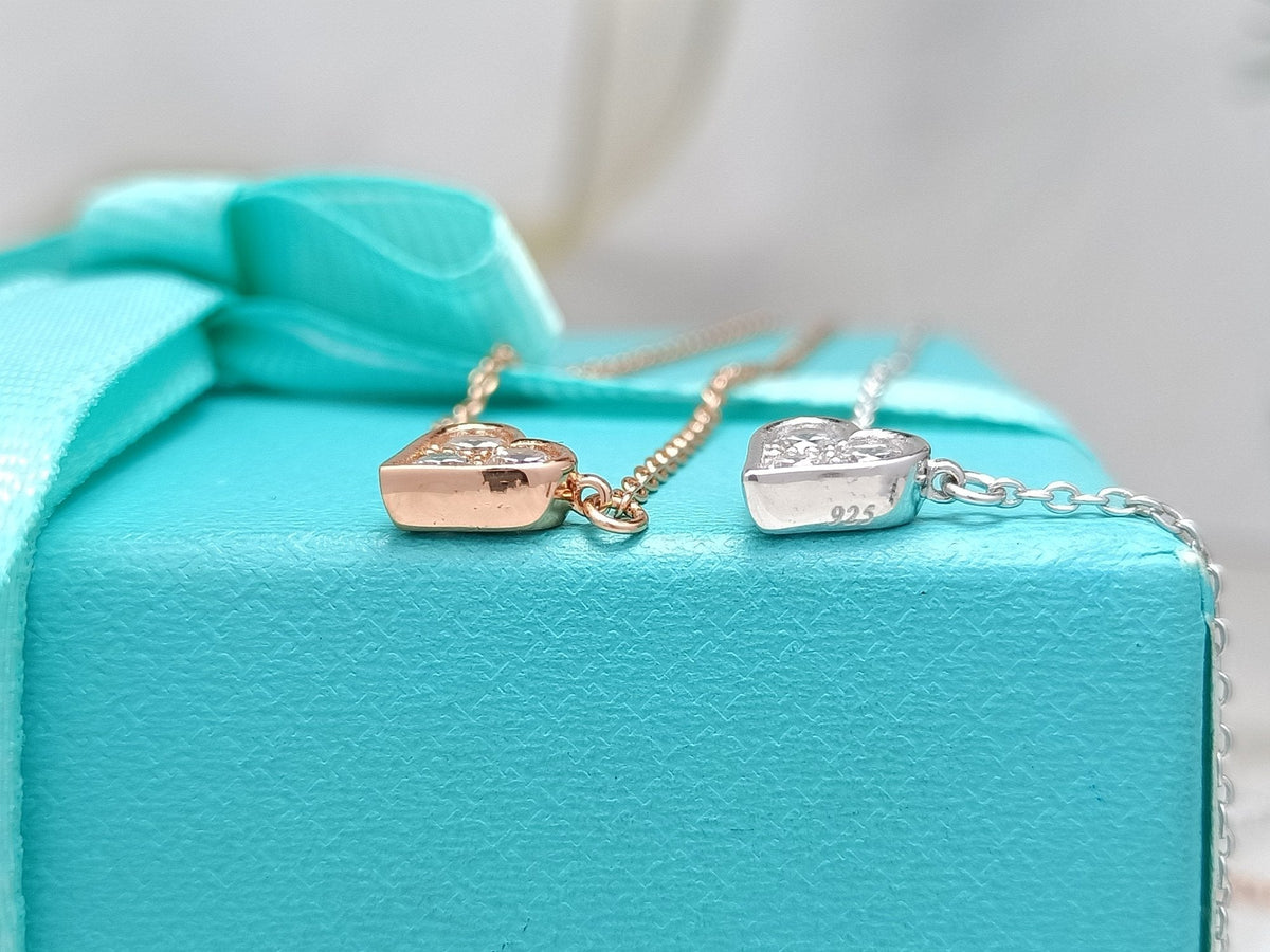 [Hyrra Jewelry]HEART 3 DIAMONDS PEDANT NECKLACE