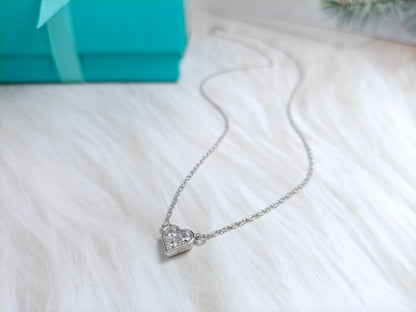 [Hyrra Jewelry]HEART 3 DIAMONDS PEDANT NECKLACE