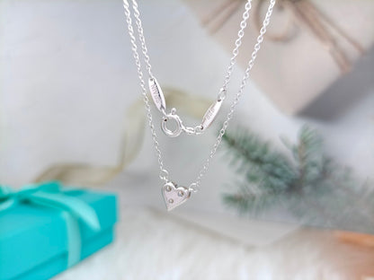 [Hyrra Jewelry]HEART 3 DIAMONDS PEDANT NECKLACE