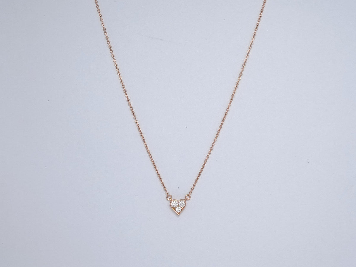 [Hyrra Jewelry]HEART 3 DIAMONDS PEDANT NECKLACE