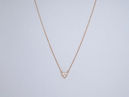 [Hyrra Jewelry]HEART 3 DIAMONDS PEDANT NECKLACE