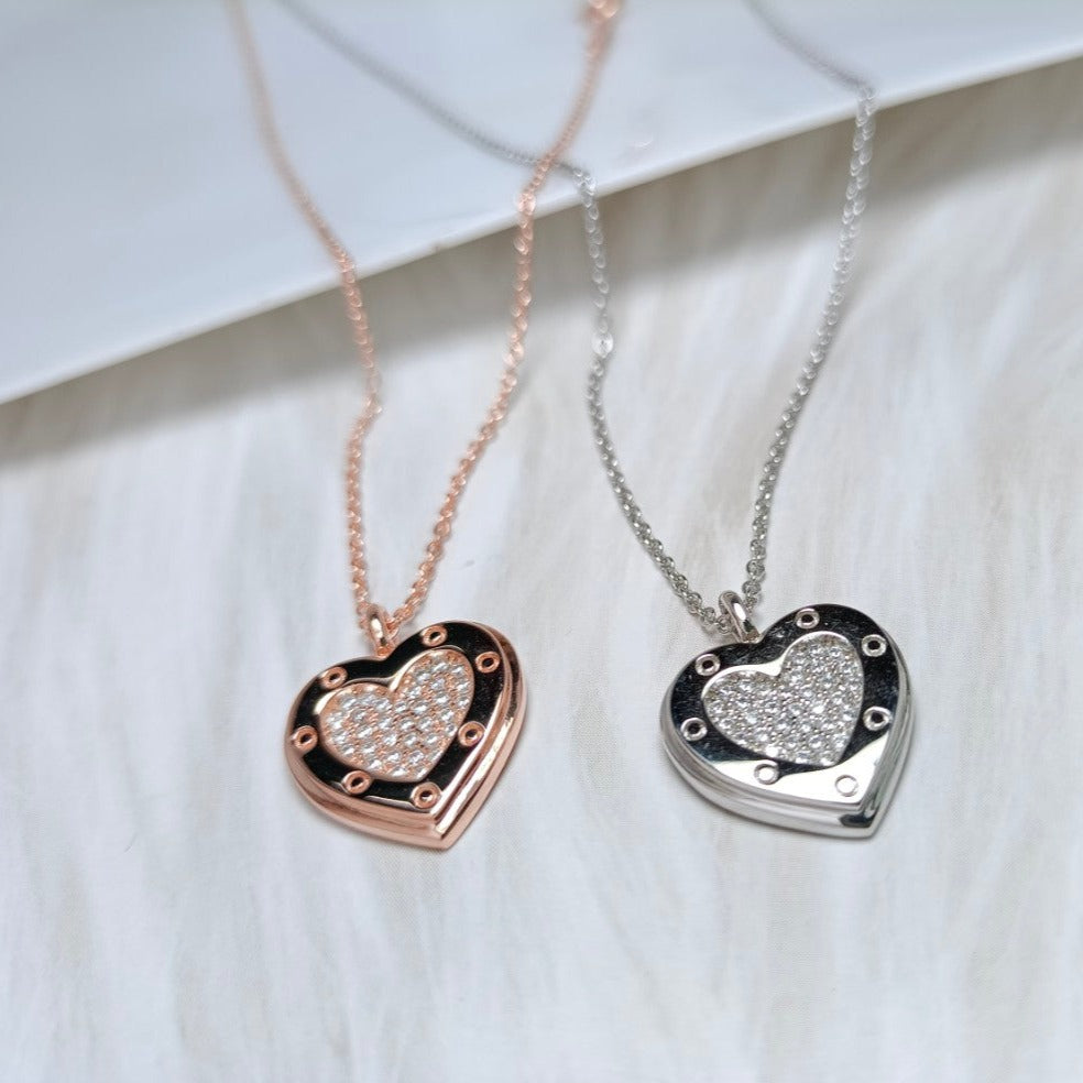 [Hyrra Jewelry]HEART DIAMONDS PEDANT NECKLACE