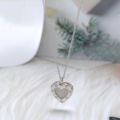 [Hyrra Jewelry]HEART DIAMONDS PEDANT NECKLACE
