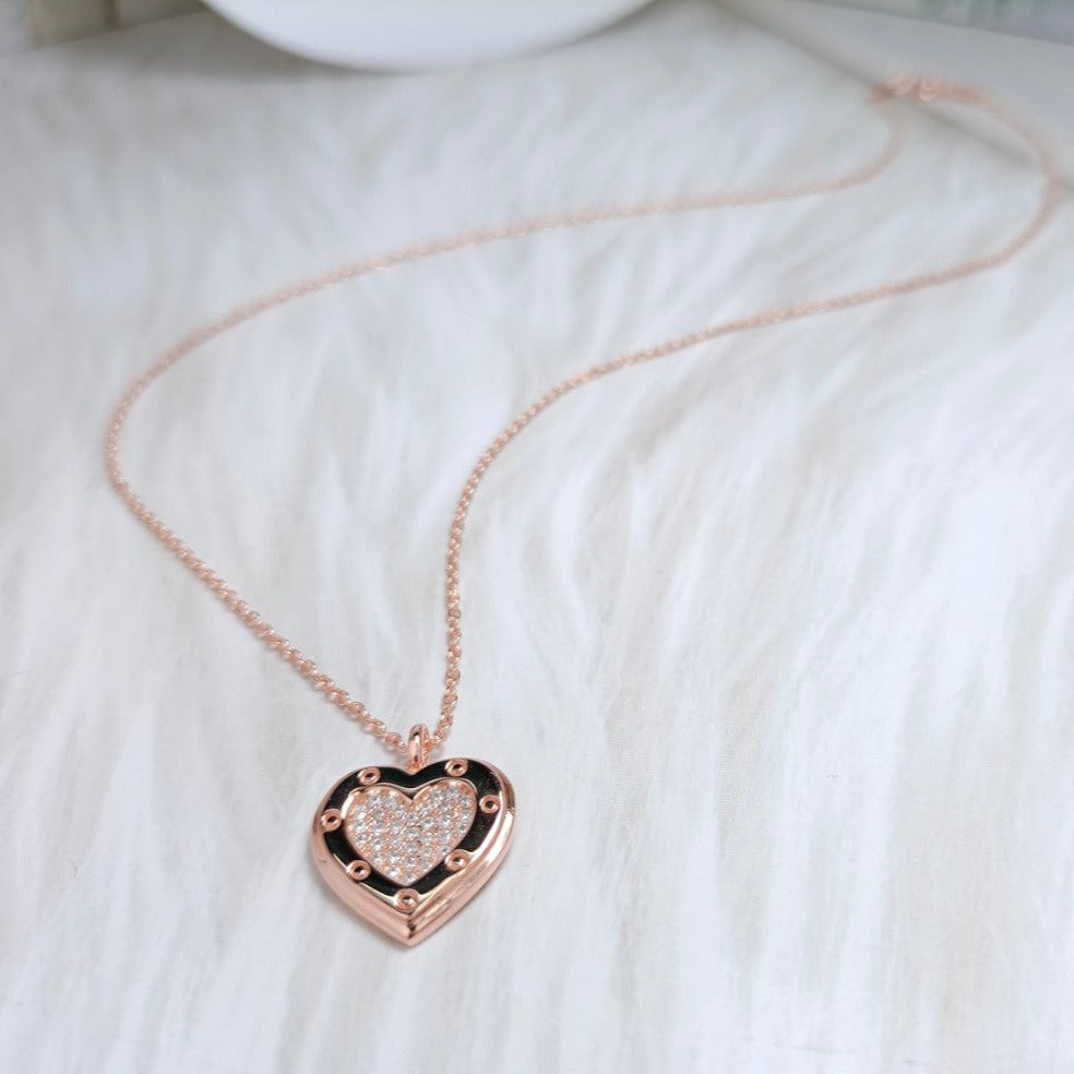 [Hyrra Jewelry]HEART DIAMONDS PEDANT NECKLACE
