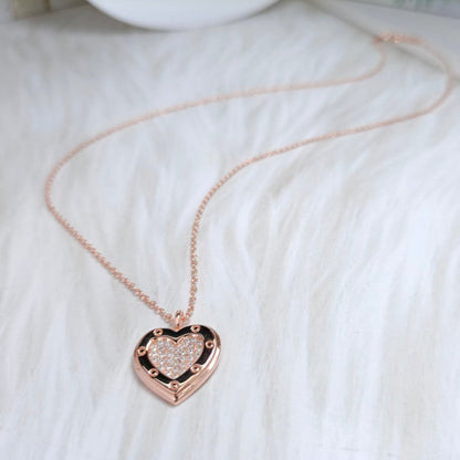 [Hyrra Jewelry]HEART DIAMONDS PEDANT NECKLACE