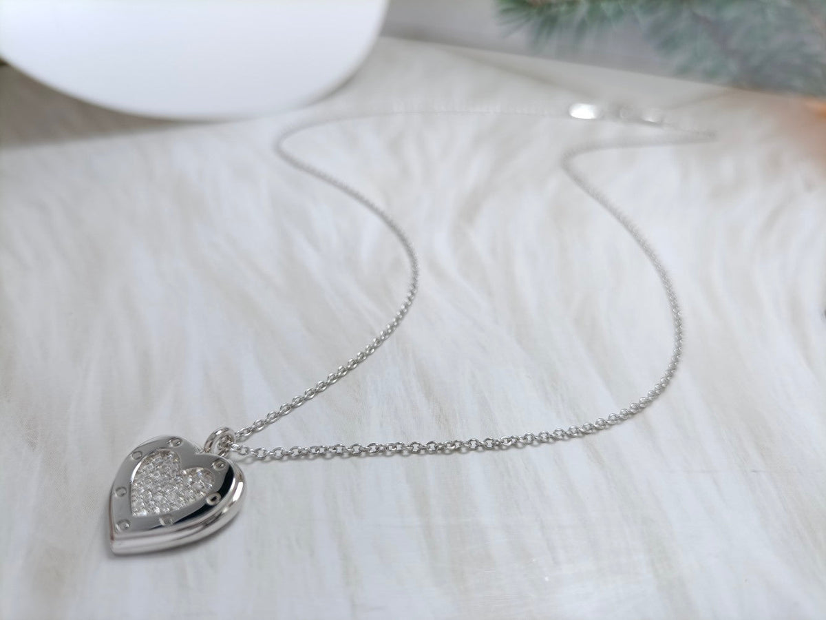 [Hyrra Jewelry]HEART DIAMONDS PEDANT NECKLACE
