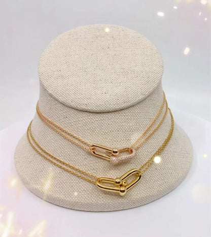 [Hyrra Jewelry]HARDWEAR GOLD DOUBLE LINK NECKLACE