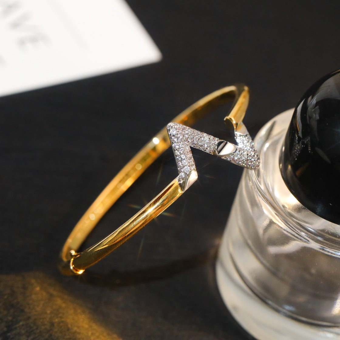[⭐Hyrra Jewelry]VOLTE UPSITE DOWN GOLD DIAMOND BRACELET