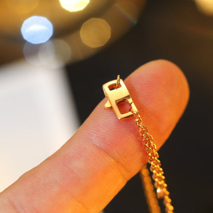 [⭐Hyrra Jewelry]STAR AND SUN DIAMOND PINK GOLD NECKLACE
