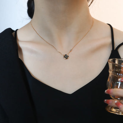 [⭐Hyrra Jewelry]SUN PEDANT PINK GOLD 1 DIAMOND NECKLACE