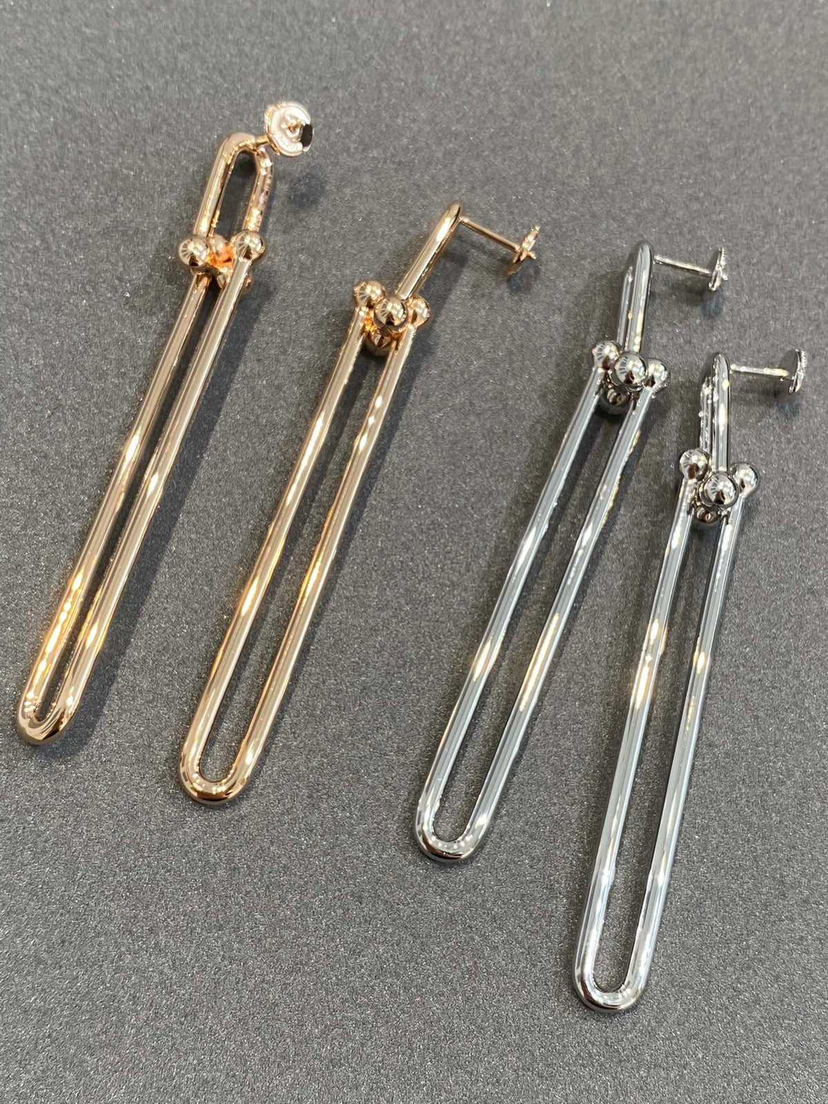 [Hyrra Jewelry]HARDWEAR DOUBLE LONG LINK EARRINGS